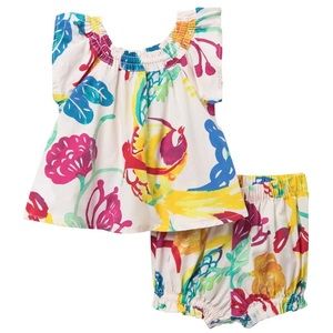 Tea Collection floral short set, 9-12 months